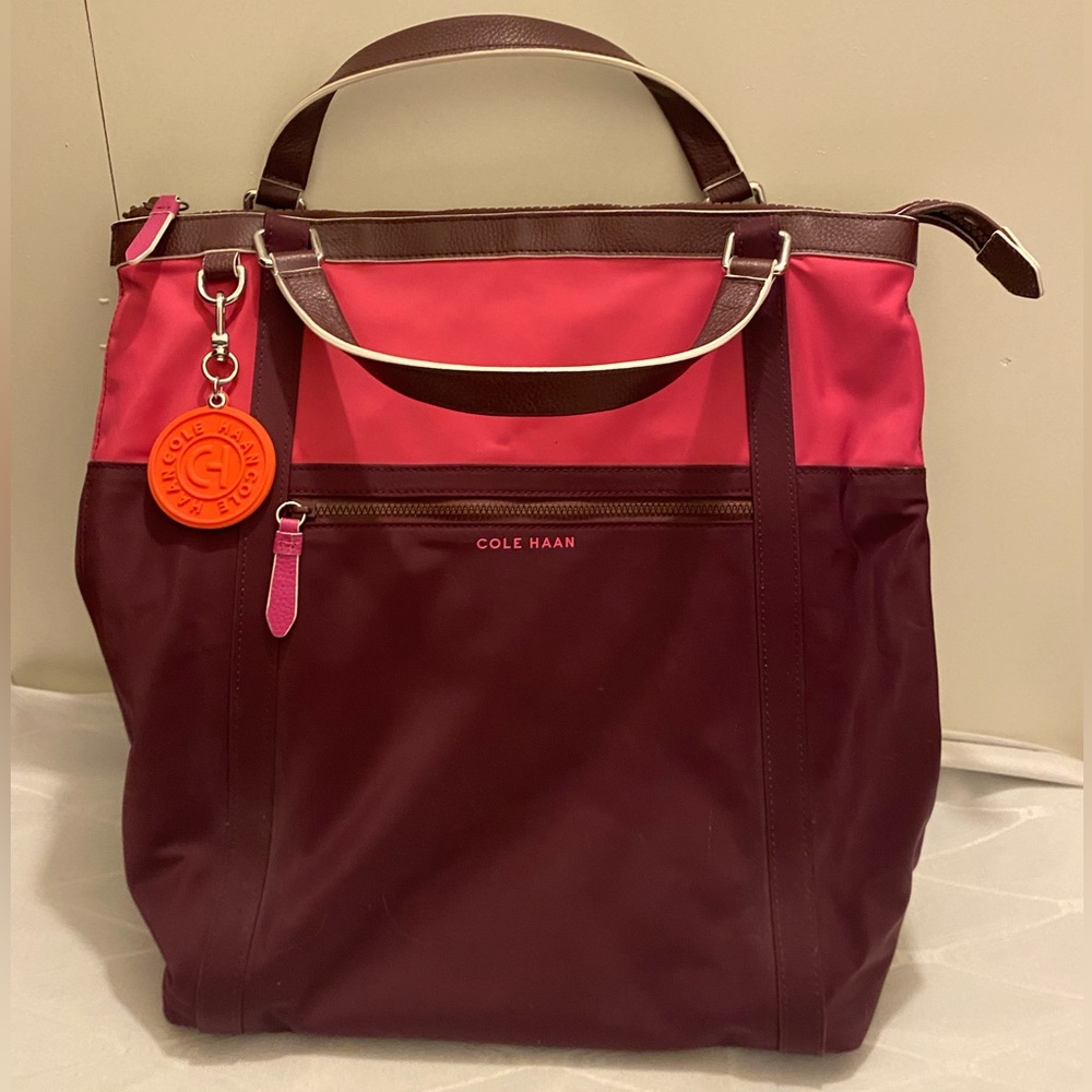 Cole Haan nylon convertible purse /laptop / shoulder bag